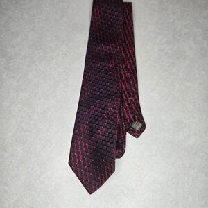 Principe Necktie Italian Silk Blend Red Black‎ Patterned Geometric Tie